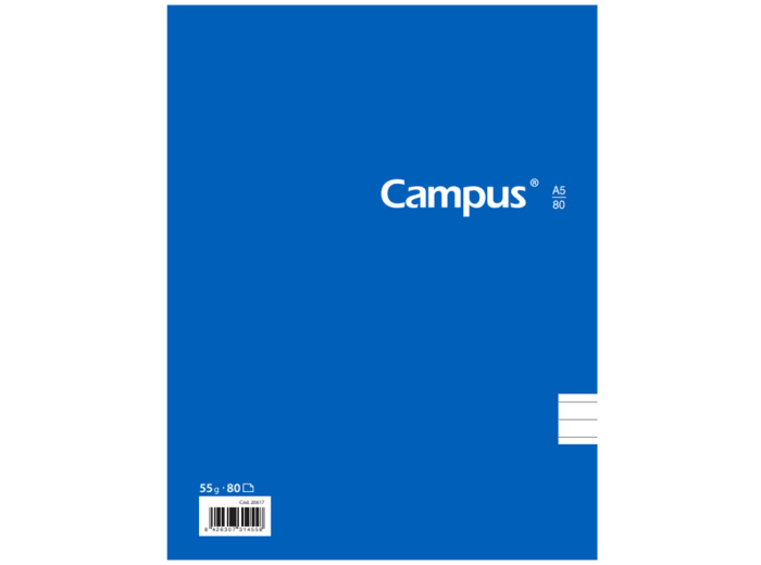 Cuaderno Campus University Tapa flexible rayado A5 con espiral 80 hojas 60 grs Paquete x 6