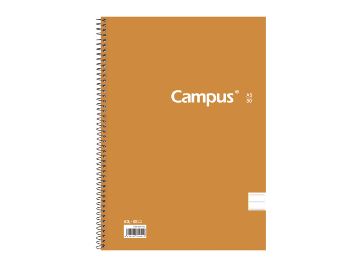 Cuaderno Campus University Tapa flexible rayado A5 con espiral 80 hojas 60 grs Paquete x 6