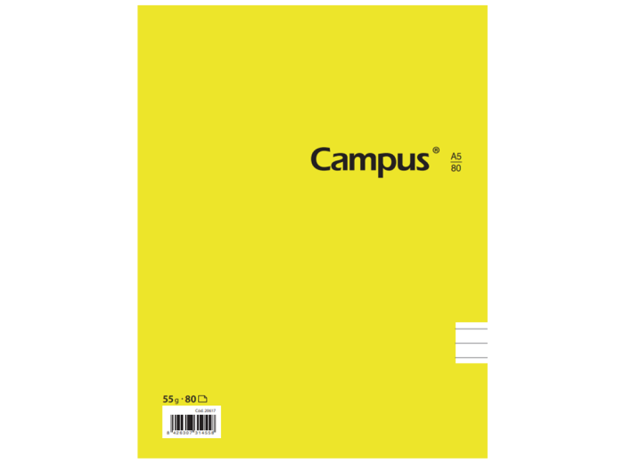 Cuaderno Campus University Tapa flexible rayado A5 con espiral 80 hojas 60 grs Paquete x 6