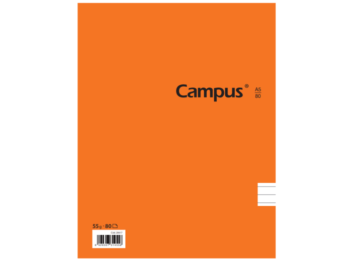 Cuaderno Campus University Tapa flexible rayado A5 con espiral 80 hojas 60 grs Paquete x 6