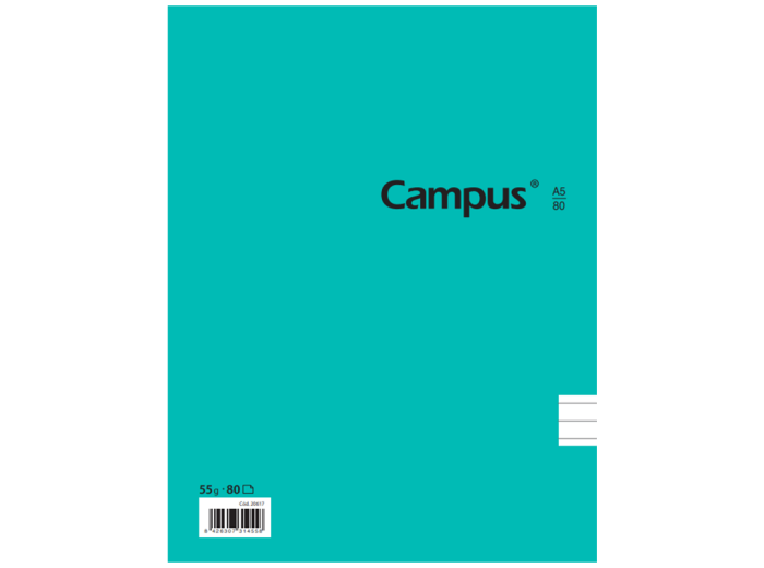 Cuaderno Campus University Tapa flexible rayado A5 con espiral 80 hojas 60 grs Paquete x 6