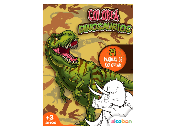 Libro "Colorea con dinosaurio - Beige" Sicoben