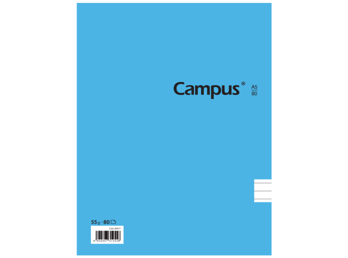 Cuaderno Campus University Tapa flexible rayado A5 con espiral 80 hojas 60 grs Paquete x 6