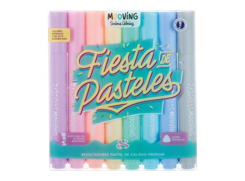 Marcadores flúo Mooving Pastel 8 unidades