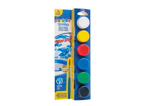 Témperas con pincel Carioca 6 colores