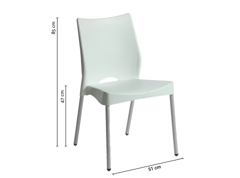 Silla apilable Malba fija color blanco