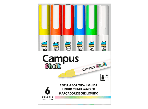 Marcadores Campus Chalk Neón 6 unidades