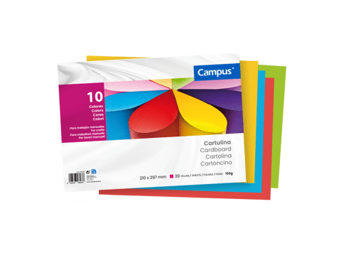 Block A4 de cartulinas Campus University 20 hojas de colores