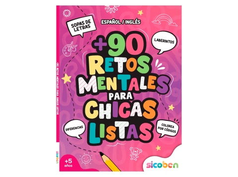 Libro de lectura infantil Colección 90 retos mentales para chicos listos - Vol. 2 Sicoben