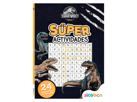 Libro de actividades infantil Colección Super actividades - Jurassic World Sicoben