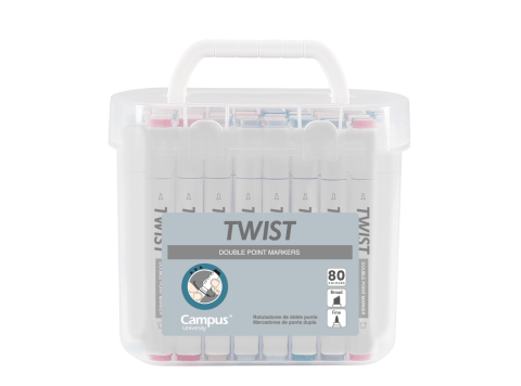 Marcadores Campus Twist 80 colores