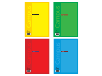 Block con espiral Campus rayado tapa flexible, contratapa dura 80 hojas A5 Caja master x 80 unidades