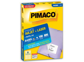 Etiquetas para láser e inkjet Pimaco A4365 color blanco A4 67,7 x 99 mm Caja x 800