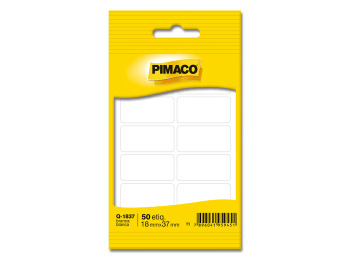 Etiqueta manual Pimaco Q1837 color blanco 18,0 X 37,0mm Paquete x 50
