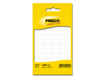 Etiqueta manual Pimaco Q916 color blanco 9,0 X 16,0mm Paquete x 200