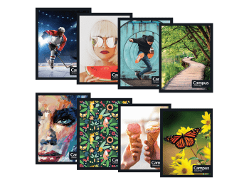 Cuaderno Campus tapa flexible rayado con espiral 48 hojas Paquete x 20 unidades