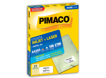 Etiquetas para láser e inkjet Pimaco A4355 color blanco A4 31,0 x 63,5 mm Caja x 2700