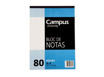 Block encolado Campus rayado microperforado 80 hojas A4 Caja master x 40 unidades