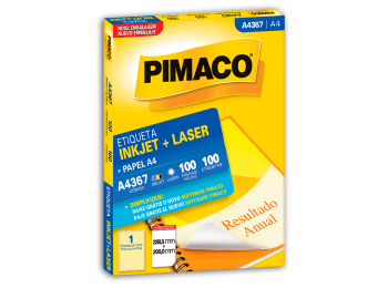 Etiquetas para láser e inkjet Pimaco A4367 color blanco A4 288,5 x 200 mm Caja x 100