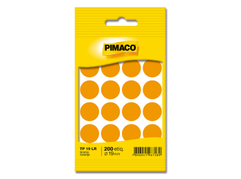Etiquetas autoadhesivas Pimaco TP19 color naranja 19 mm Paquete x 200 etiquetas