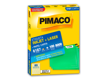 Etiquetas para láser e inkjet Pimaco 6187 color blanco Carta 12,7 x 44,45 mm Caja x 8000