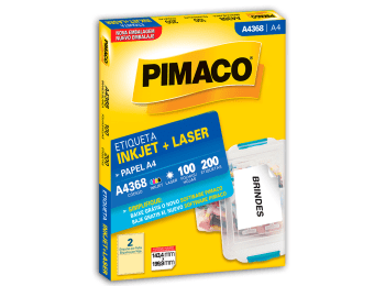 Etiquetas para láser e inkjet Pimaco A4368 color blanco A4 143,4 x 199,6 mm Caja x 200