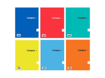 Cuaderno Campus University Tapa fuerte rayado A5 con espiral 80 hojas 70 g Paquete x 6