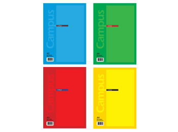 Block con espiral Campus rayado tapa flexible, contratapa dura 80 hojas A5 Paquete x 10 unidades
