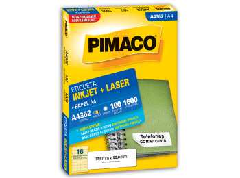 Etiquetas para láser e inkjet Pimaco A4362 color blanco A4 33,9 x 99 mm Caja x 1600