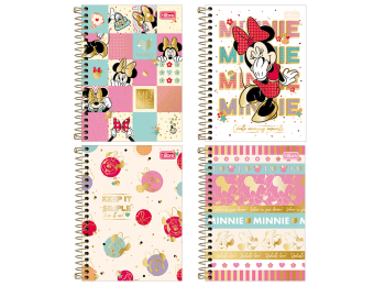 Cuadernola Tilibra Minnie Mouse 308081 Tapa dura rayada con espiral 80 hojas