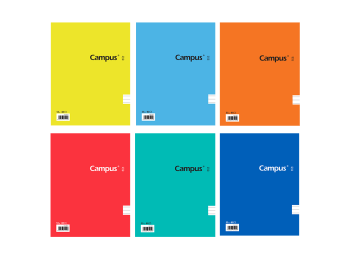 Cuaderno Campus University Tapa flexible rayado A5 con espiral 80 hojas 60 grs Paquete x 6