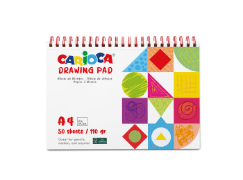 Block para dibujar Carioca con espiral 110 grs A4 x 50 hojas lisas