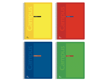 Cuadernola Campus tapa dura rayada con espiral 96 hojas Paquete x 10 unidades