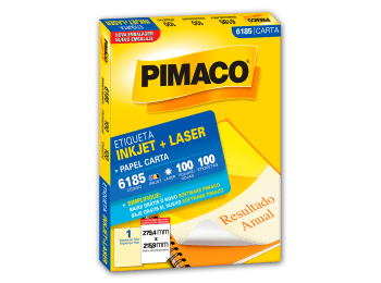 Etiquetas para láser e inkjet Pimaco 6185 color blanco Carta 279,4 x 215,9 mm Caja x 100