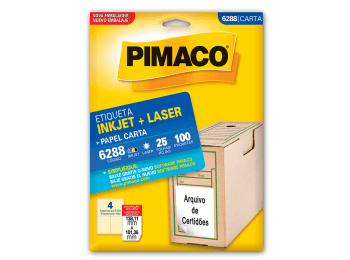Etiquetas para láser e inkjet Pimaco 6288 color blanco Carta 138,11 x 106,36 mm Caja x 100