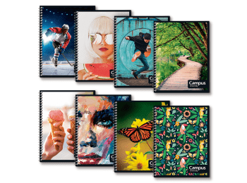 Cuaderno Campus tapa flexible rayado con espiral 48 hojas Caja master x 80 unidades