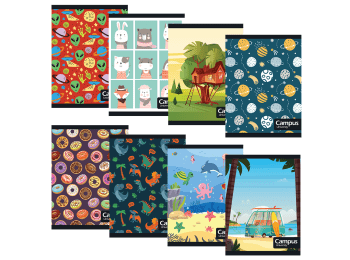 Cuaderno Campus tapa flexible rayado engrampado 36 hojas Paquete x 20 unidades