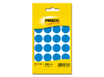 Etiquetas autoadhesivas Pimaco TP19 color azul 19 mm Paquete x 200 etiquetas