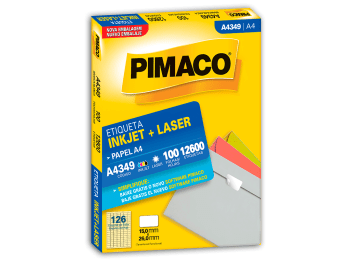 Etiquetas para láser e inkjet Pimaco A4349 color blanco A4 15 x 26 mm Caja x 12600