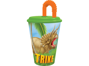 Vaso infantil con sorbito Dinosaurios 430 ml